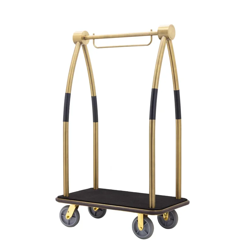 5 Stars Hotel Luggage Trolley 6 Inches Wheels Service Hotel Trolley