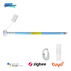 Blindsmart Tuya Zigbee Rechargeable Roller Blinds Motor for 17mm 25mm 28mm Tube Alexa Google Home Smart Electric Curtain Engine