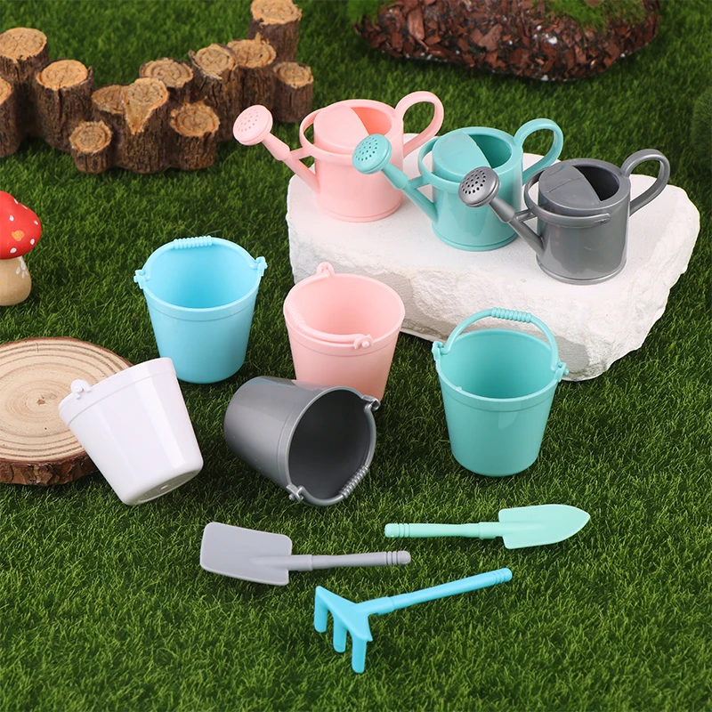 

1:12 Dollhouse Miniature Watering Can Bucket Sprinkler Shovel Model Gardening Tools Decor Toy Doll House Accessories For DIY