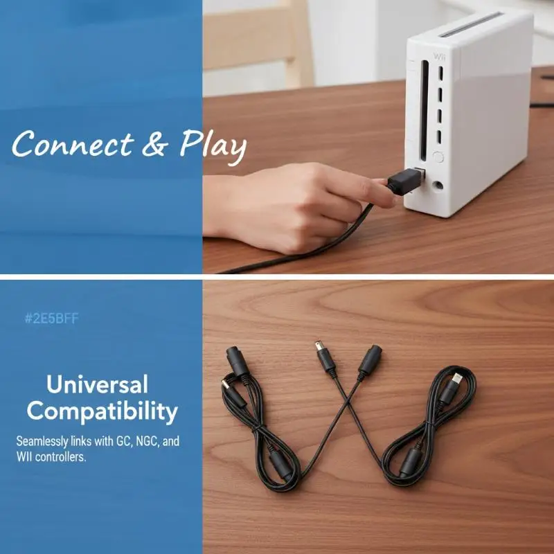 GC Handle Controller Extension Cord 3m Long Stable Connection Durable PVC Outer Shell for Multiplayer Gaming Party