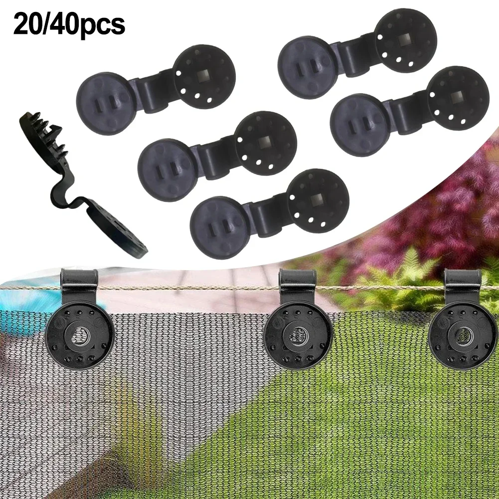 20/40pcs Sun Shade Net Clip Greenhouse Film Fix Clamp Plastic Grommet Fence Netting Installation Hook Garden Tent Fixing Clip Ho