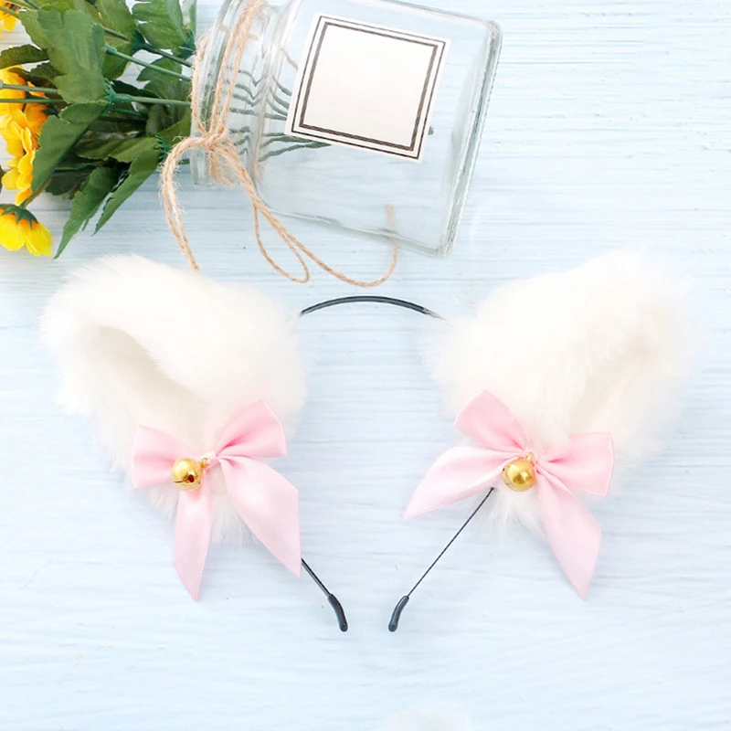 Cerceau de cheveux en peluche pour oreilles de chat pour femmes et filles, longue fourrure de renard, bande de sauna Anime, accessoires de cosplay, accessoires de fête