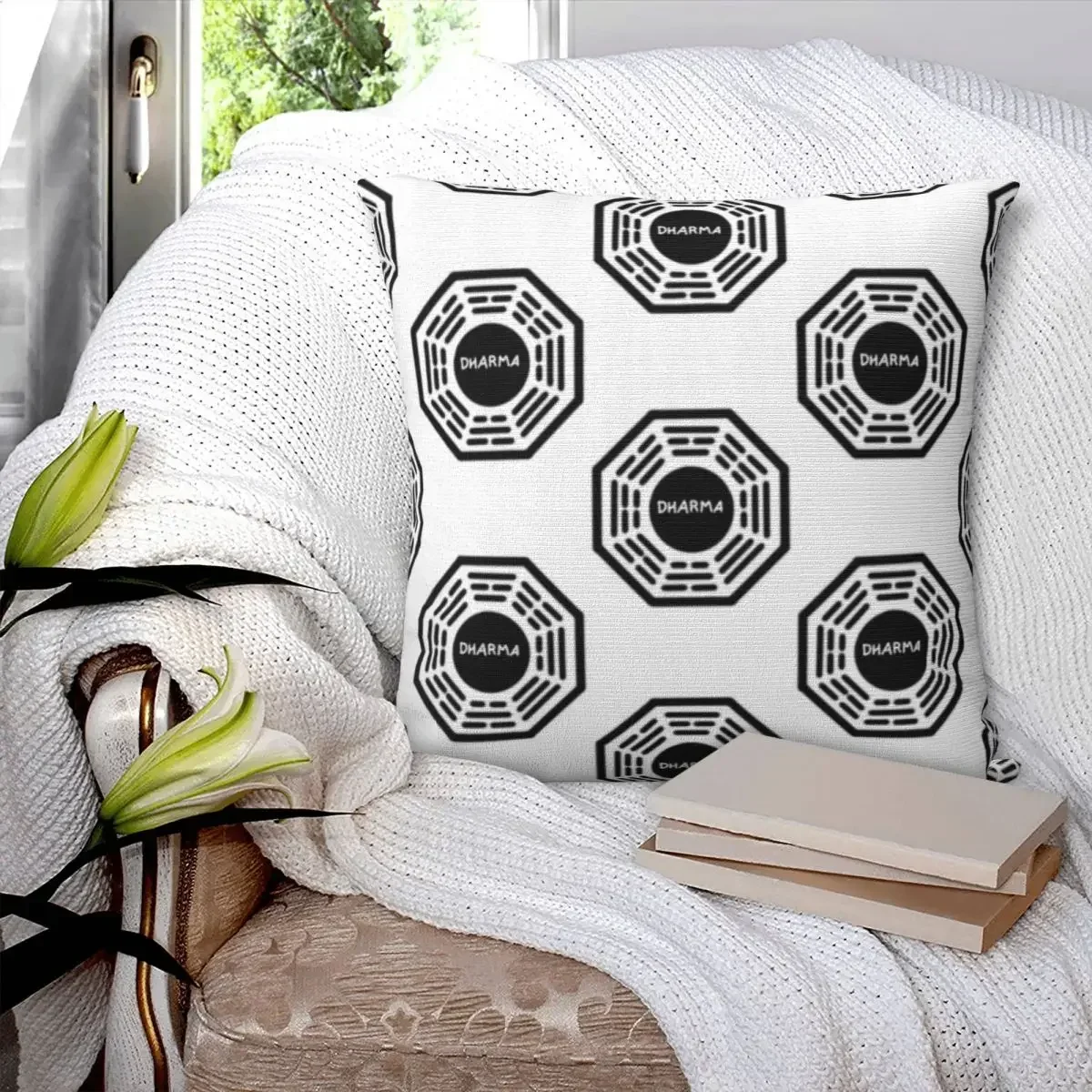 Dharma Initiative Square Pillowcase Pillow Cover Polyester Cushion Zip Decorative Comfort Throw Pillow for Home Car