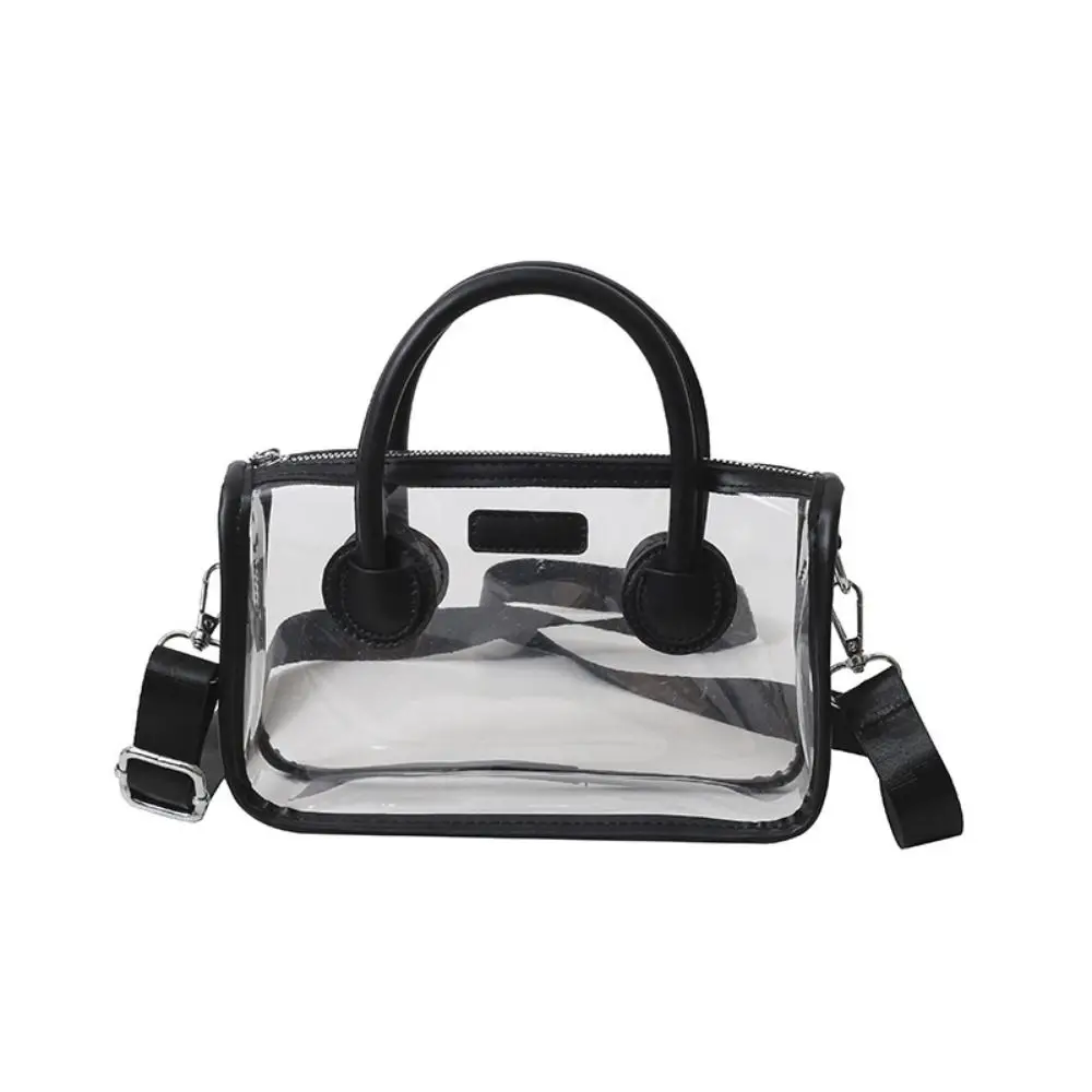 

Durable Adjustable Strap Transparent Shoulder Bag Large-Capacity Zipper Crossbody Bag PVC Clear Women Handbag Purses