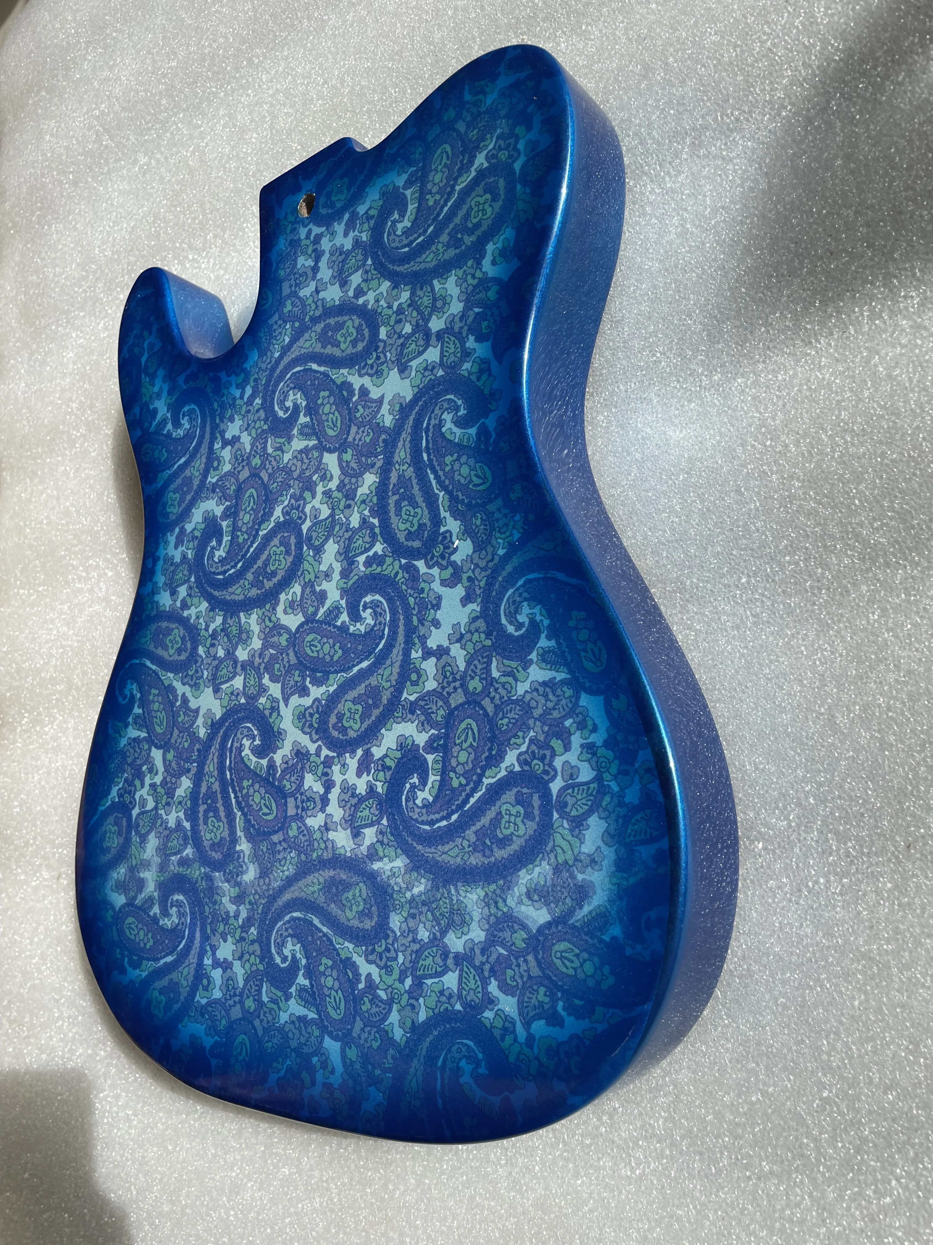 Electric Guitar Body Gloss Finished, Blue Amoeba Pattern, Solid Mahogany Wood, Real Photos, Wholesale, New, In Stock