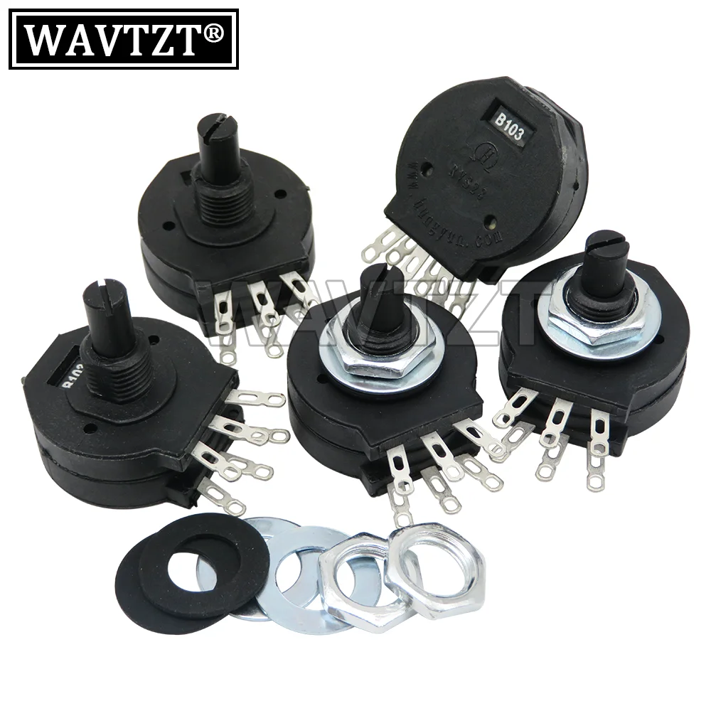 5 PCS RVS28P-B102 B103 Electric welding machine potentiometer 2W 1K 10K welding machine parts RVS28 B102 B103 6PIN