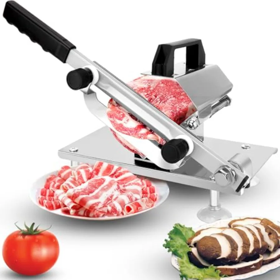 

Manual Frozen Meat Slicer with Stainless Steel Blades for Home and Commercial Kitchen Use MultiPurpose Food Slicer Ideal for Ho
