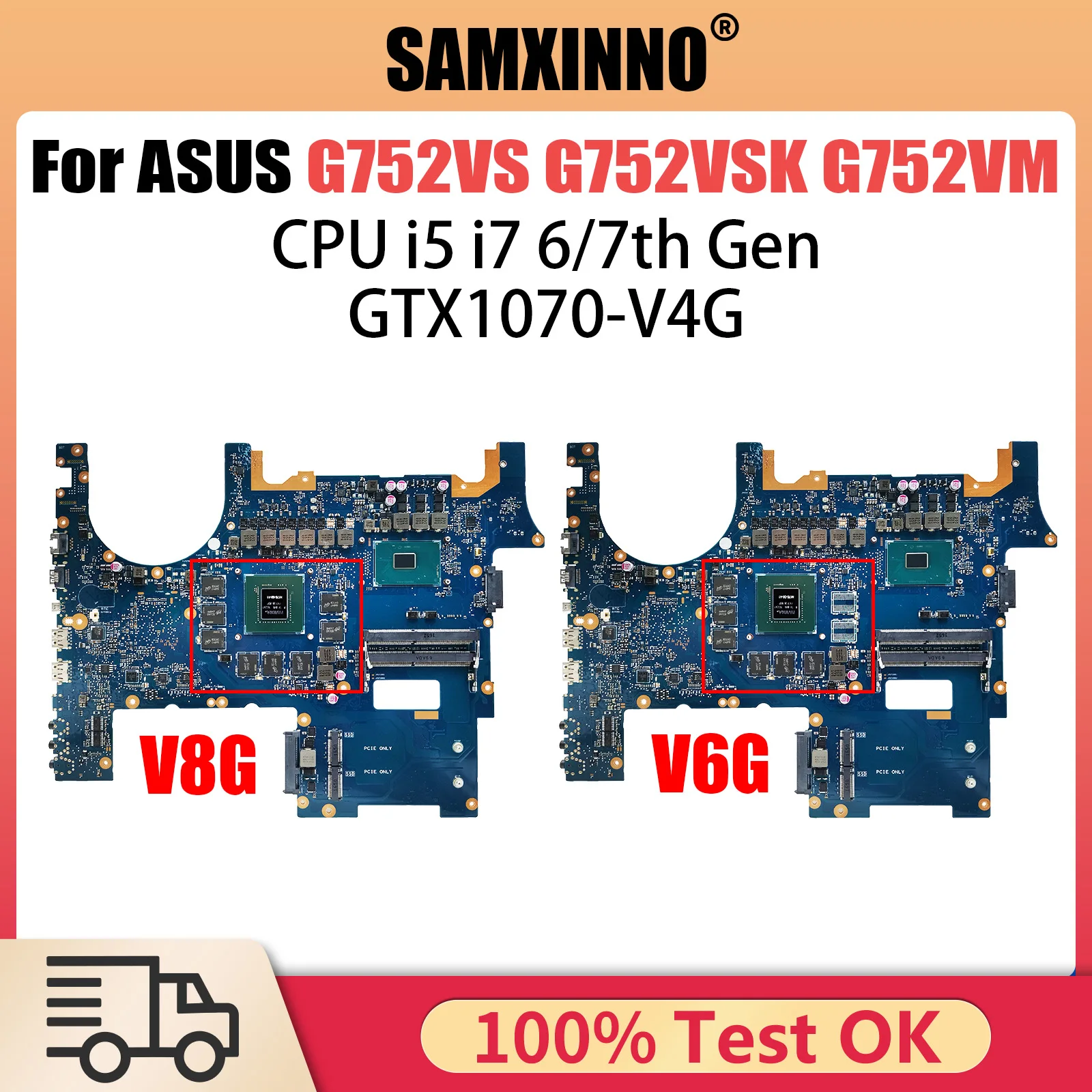 

G752VS Mainboard For ASUS ROG G752VSK G752VM G752V Laptop Motherboard I5 I7 6th/7th Gen CPU GTX1070/V8G