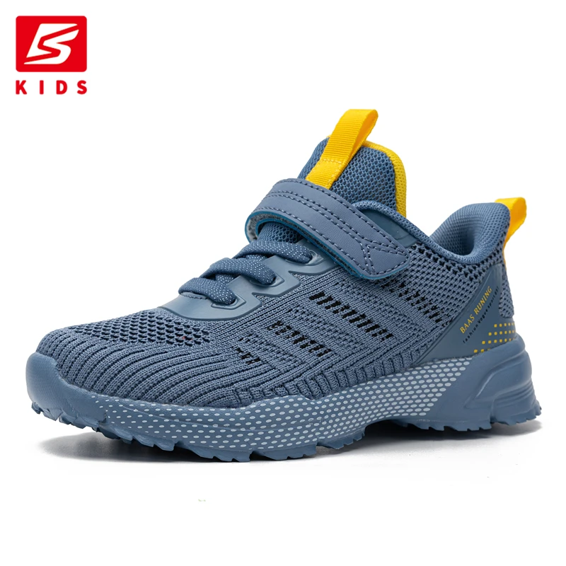 Baasploa Kids Sports Shoes 2024 New Lightweight Mesh Breathable Running Shoes Boys Girls Casual Outdoor Non-slip Sneakers