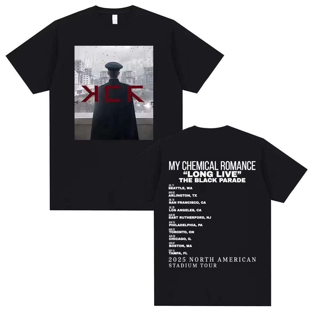 Punk Band My Chemical Romance Long Live The Black Parade 2026 Tour T Shirts Men Women Gothic Emo Oversized Short Sleeve T-shirts