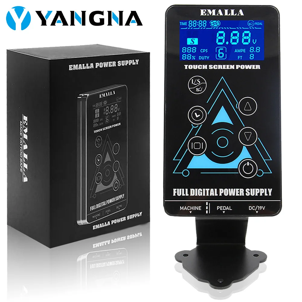 

EMALLA Digital LCD Tattoo Power Supply Professional Touch Screen Upgrade Tattoo Power Set Rotary Tattoo Machine Accessories