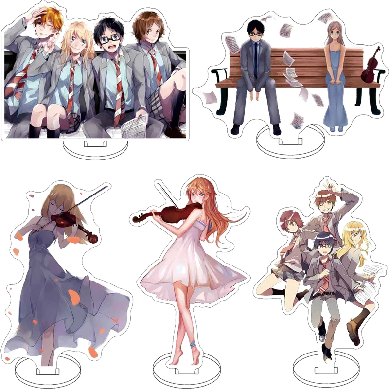 16CM Anime Acrylic Stand Your Lie in April Arima Kōsei Miyazono Kaori Sawabe Tsubaki Watari Ryōta Cos Figure Ornaments Gifts