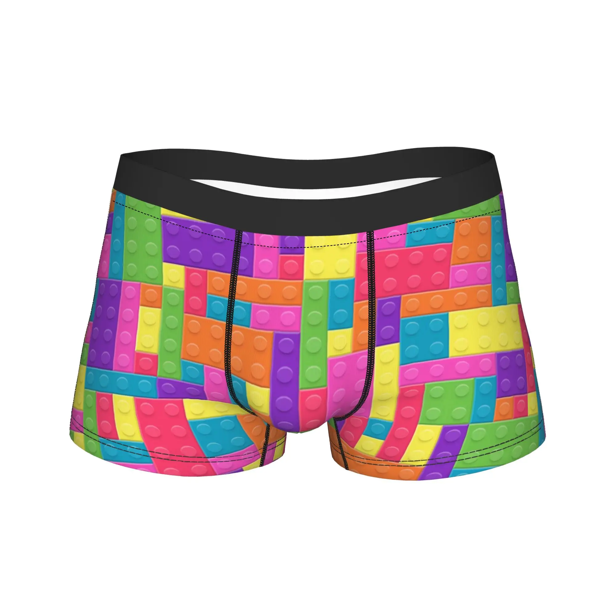 Plastic Building Block Vector Image Underwear Legos Texture Custom Boxer Shorts Quality Men Panties Classic Boxer Brief Gift