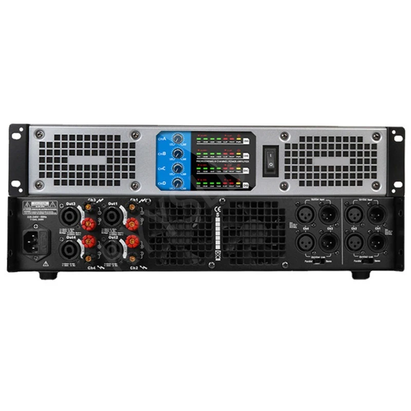 4*1200W Professional Digital Amplifier High-power Pure Rear Stage KTV Stage D-Class Sound Equipment/Amplifiers/Speakers
