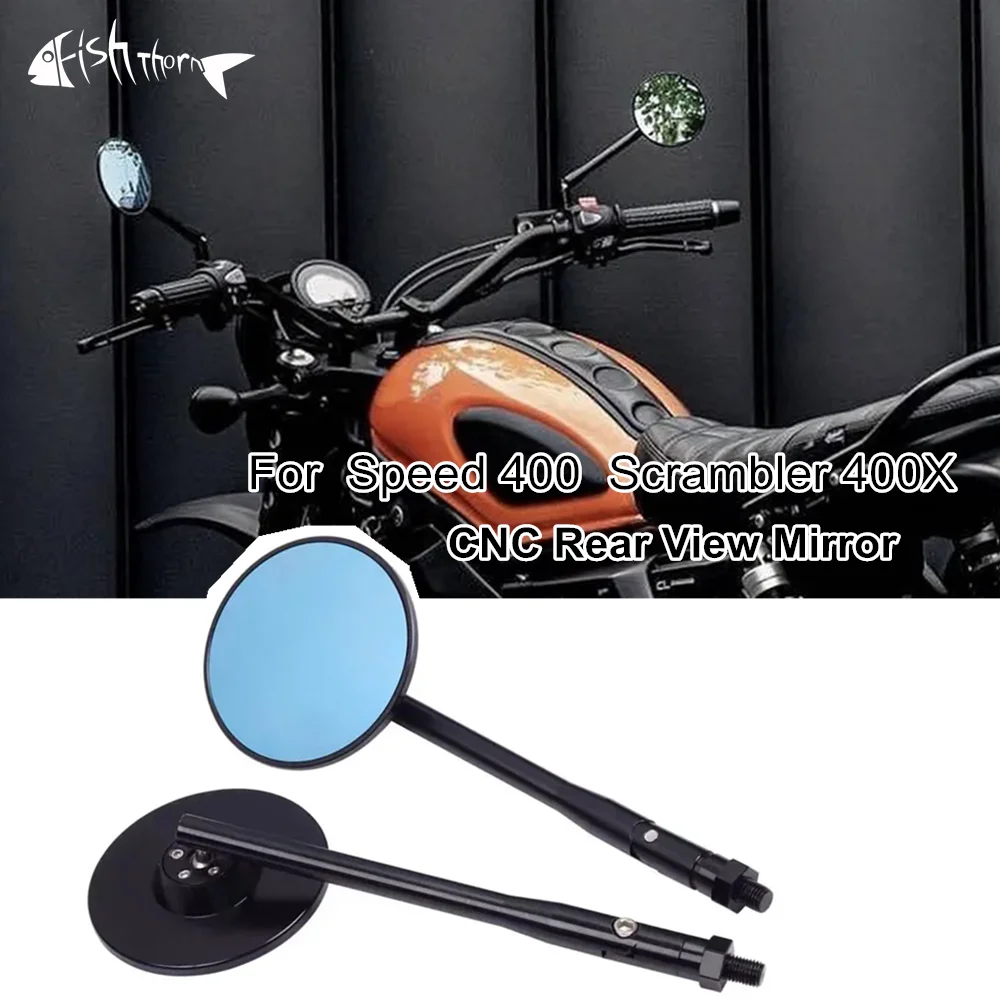 Motorcycle CNC Rear View Mirror Modified Rear View Mirror For Triumph Speed 400 Speed400 Scrambler 400X Scrambler 400 X 2024 -