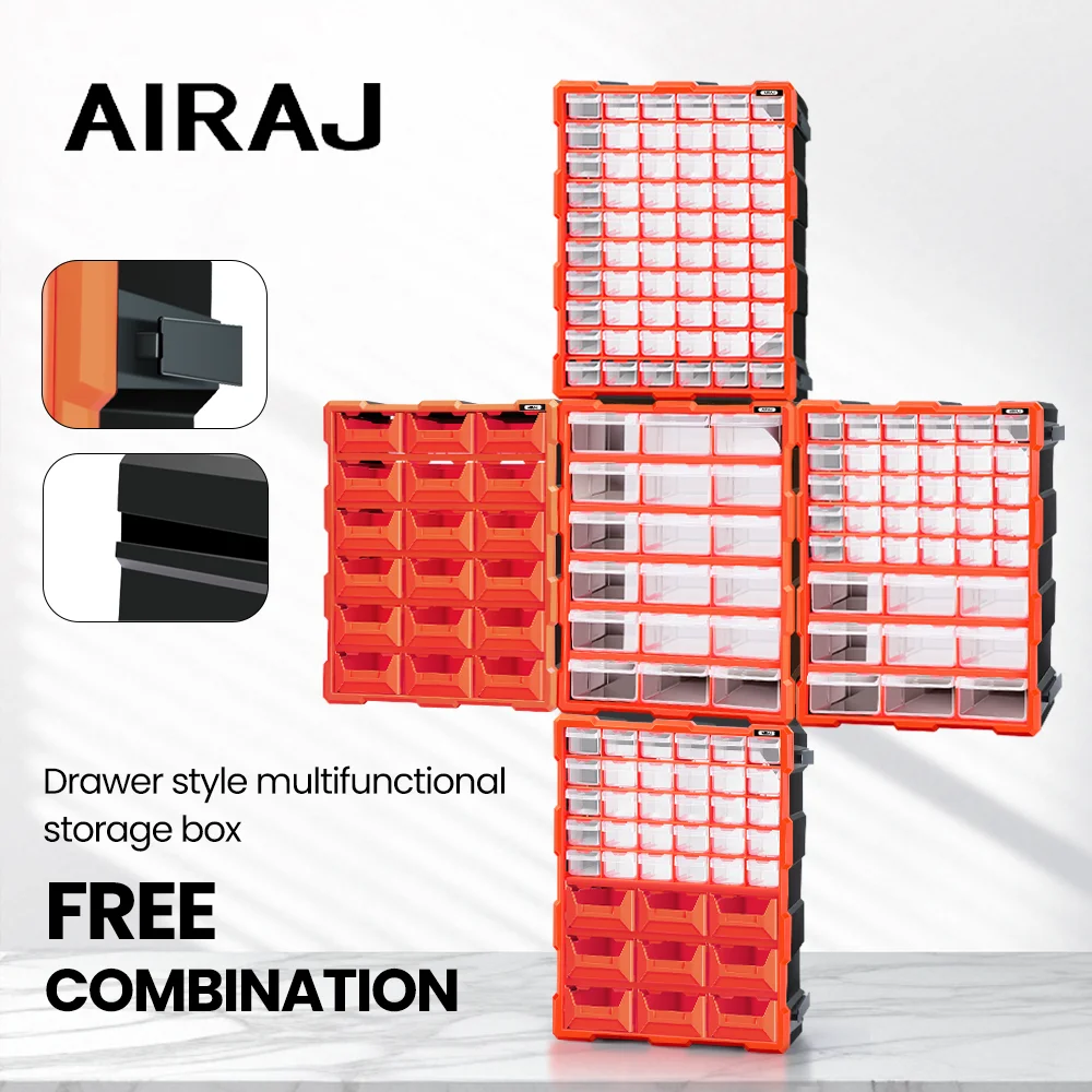 AIRAJ 18/39/60 Drawer Multi functional Parts Box Transparent Plastic Storage Box - Spliceable 15 inch Home Storage Best Choice