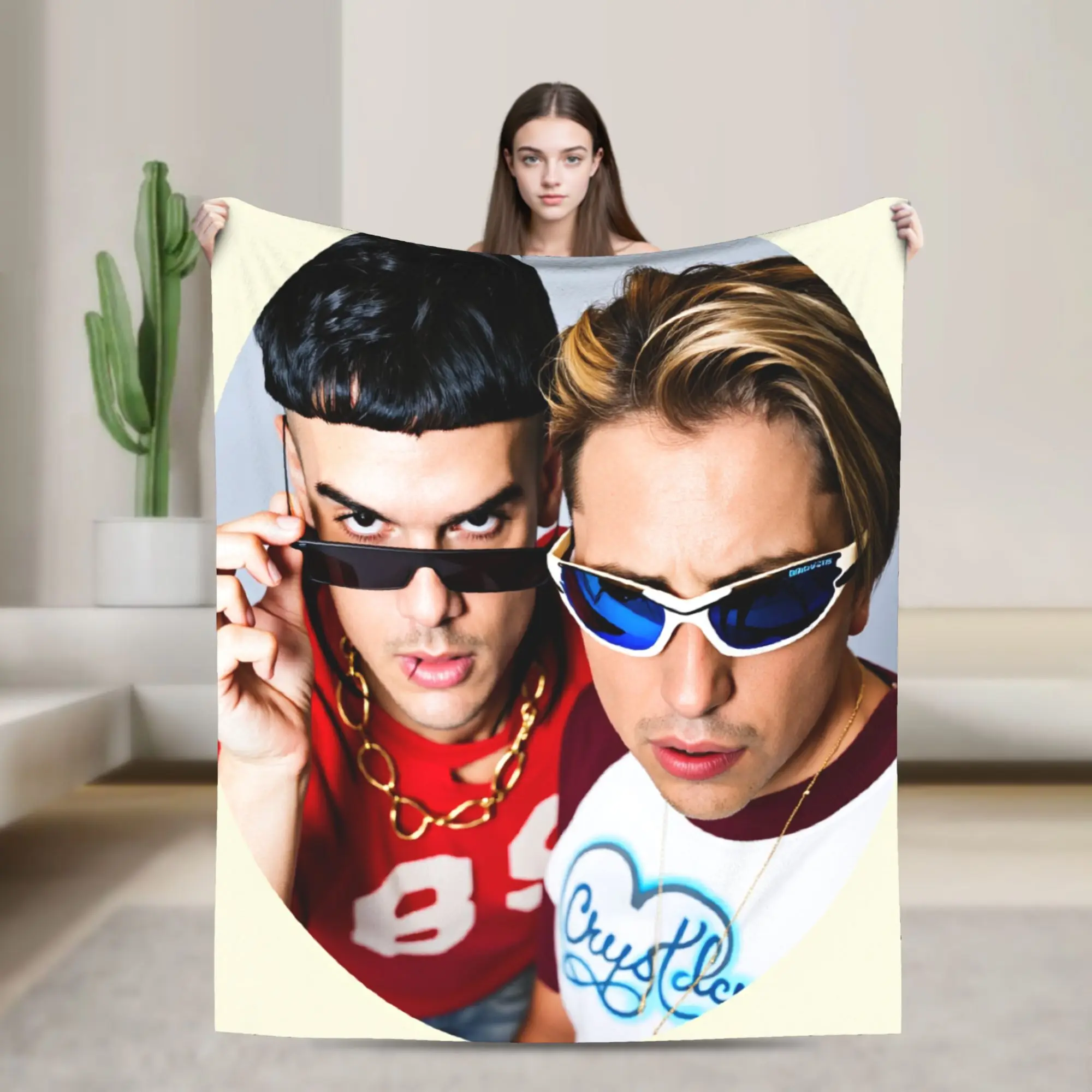 CA7RIEL & Paco Amoroso Papota Tour manta de calidad cálida manta de invierno niñas niños sofá silla sofá cama novedad colcha