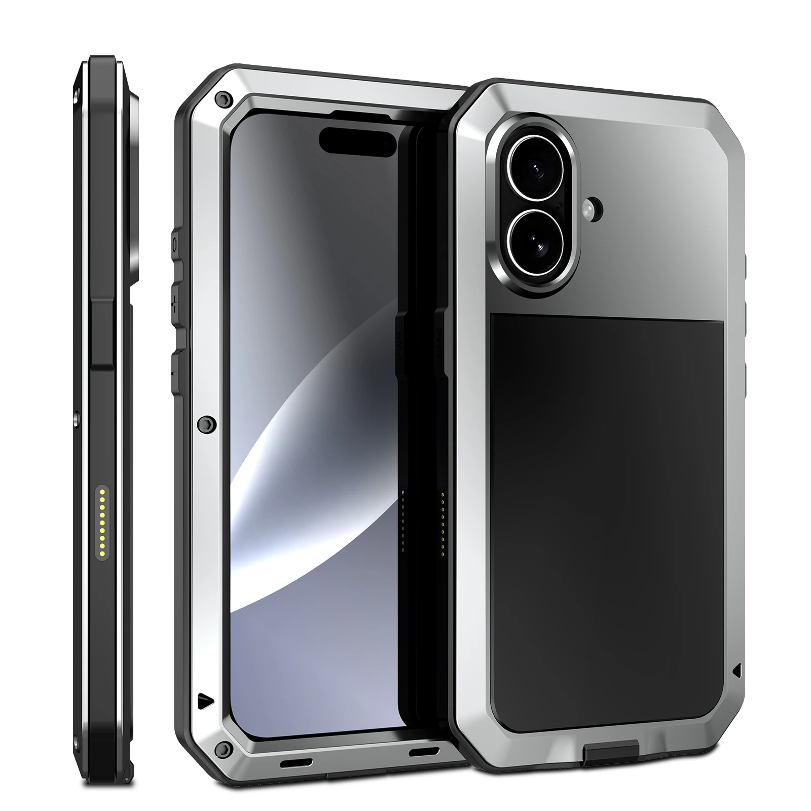 Robuste Schutzhülle aus Metall und Aluminium für iPhone 17 16 15 14 13 Mini 12 Pro 11 XS Max XR 16e Stoßfeste Schutzhülle