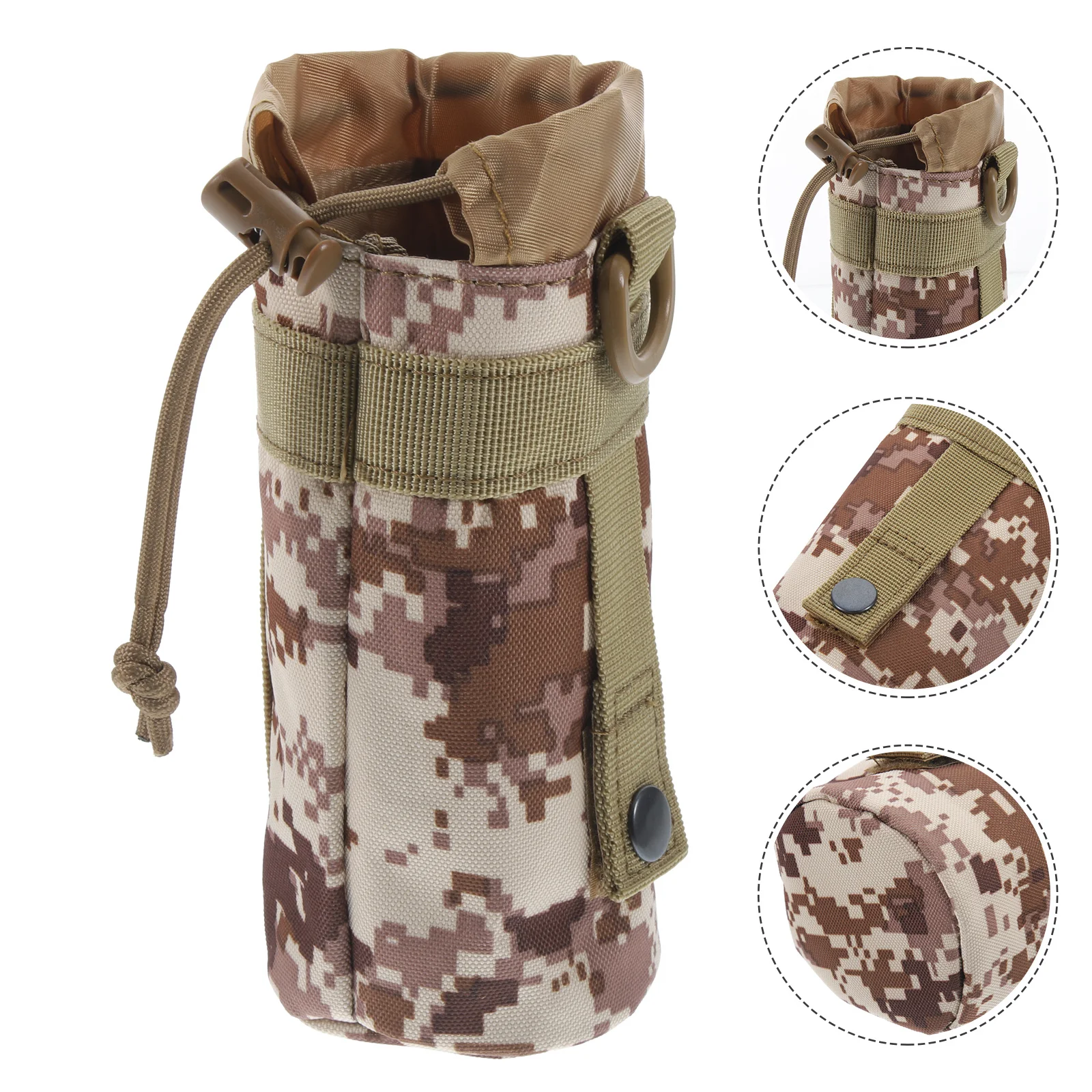 

2Pcs Camo Water Bottle Sleeve Durable Nylon Hiking Pouch Scratch Heat Resistant Outdoor Travel Accessory Water Kettle Carrier