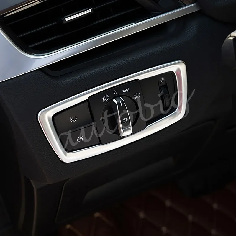 

For 2016-2020 BMW X1 F48 Interior Dashboard Head Fog Light Switch Cover Surrounds Matte Chrome