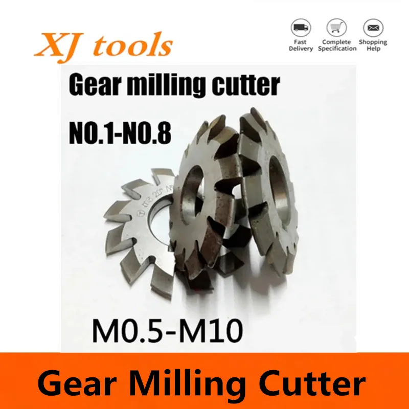 

8PCS NO.1-NO.8 M0.4 M0.5 M0.6 M0.7 M0.8 M1 M1.25 M1.5 M2 M3 M4 Modulus PA20 Degrees HSS Gear Milling Cutter Gear Cutting Tools