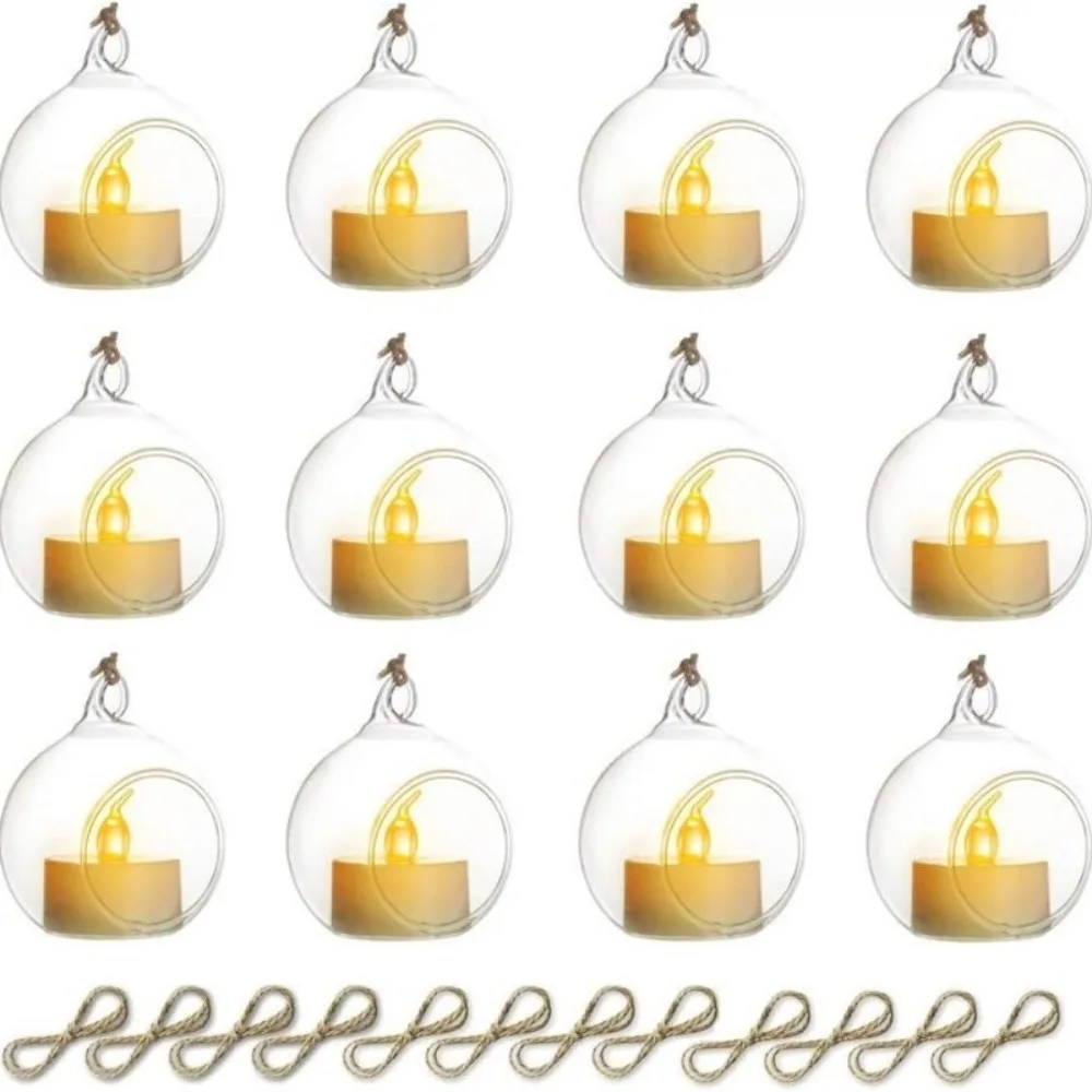 Bougeoir Globe suspendu en verre, 6/12 pièces, Vase succulent, cintre pour la maison, fête de mariage, décoration intérieure et extérieure
