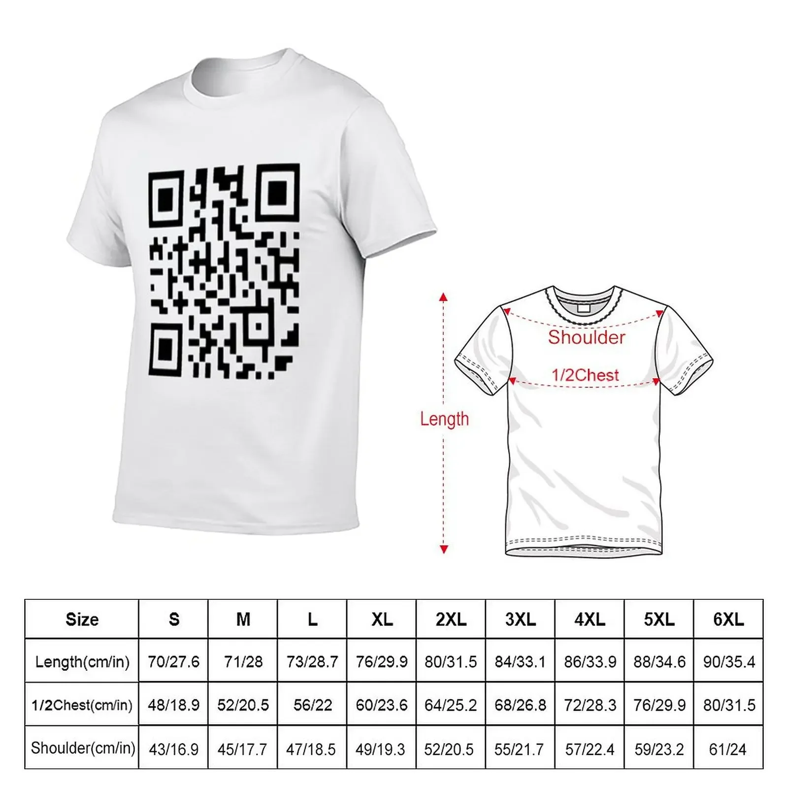 Rickroll qr code T-Shirt plain designer shirts graphics heavyweights shirts graphic tee men