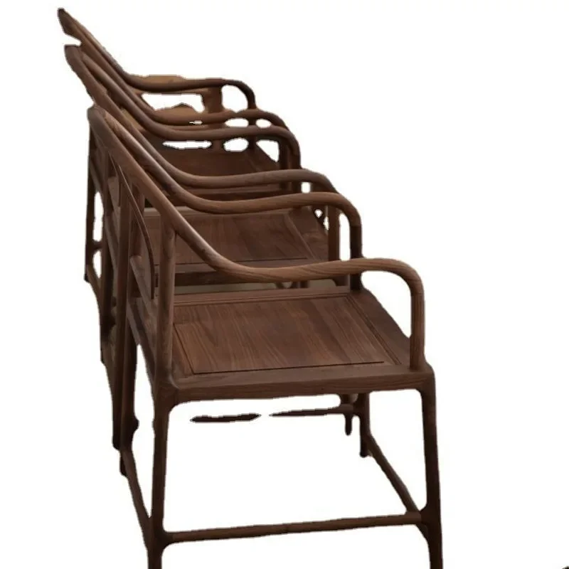 

New Chinese black walnut zen armchair, old elm all solid wood Taishi tea chair, master leisure