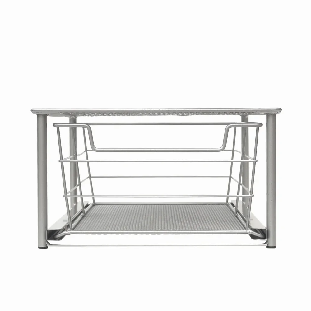 Piccolo cassetto scorrevole impilabile Organizzatore da bagno Cestino scorrevole salvaspazio per riporre oggetti Facile accesso Costruzione in acciaio durevole