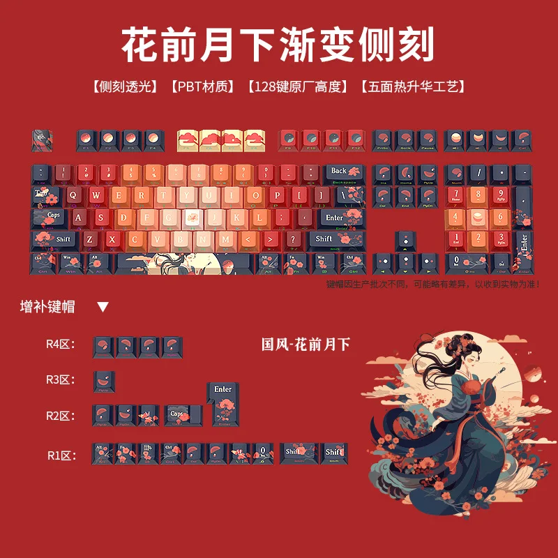 

Светящиеся боковые гравированные персонажи, горячая сублимация, механические колпачки для клавиш, небольшой набор, оригинальный дизайн, черный механизм в виде змеи