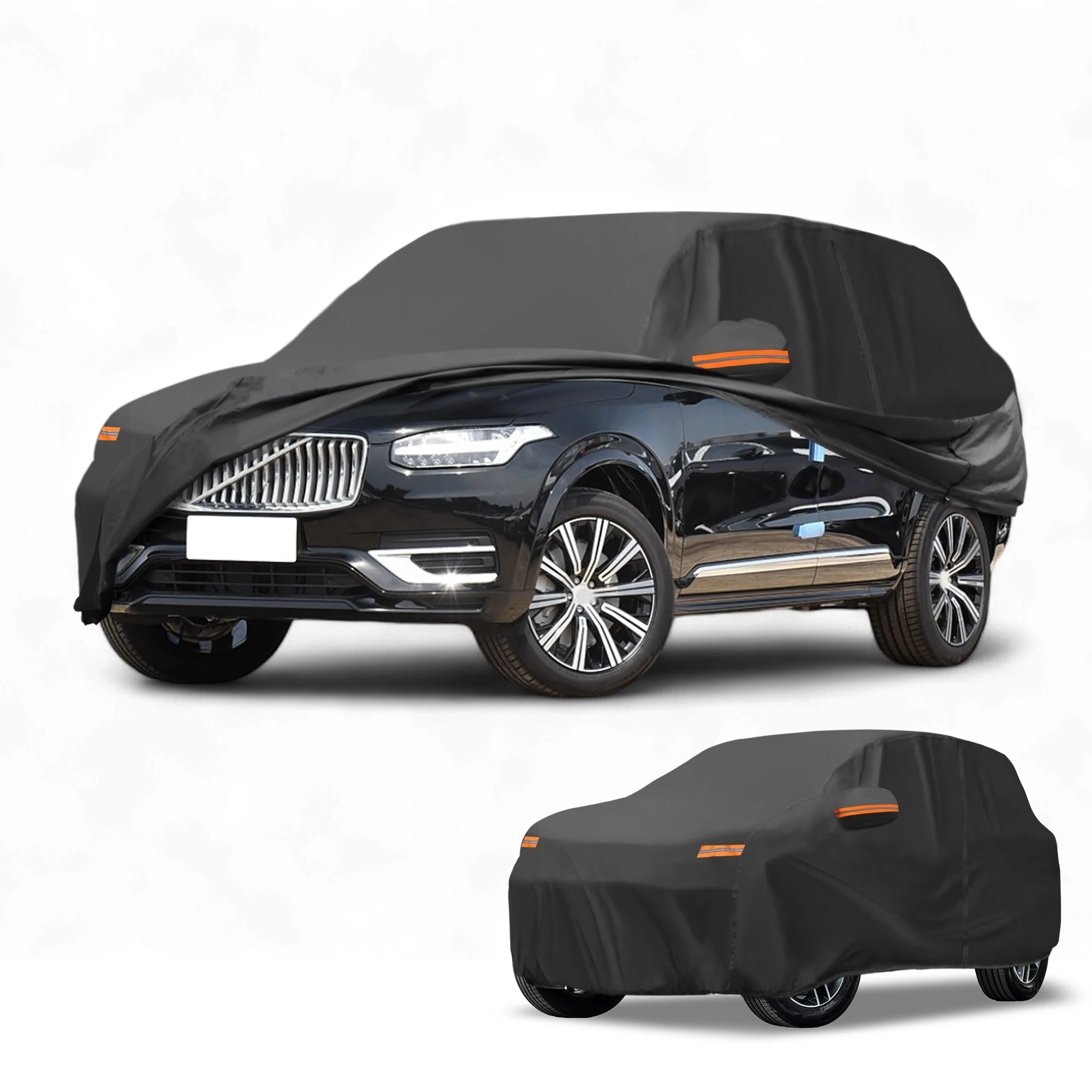 Motoforti Car Cover All Weather for Volvo XC90 Black 190T-PU with Left Zipper