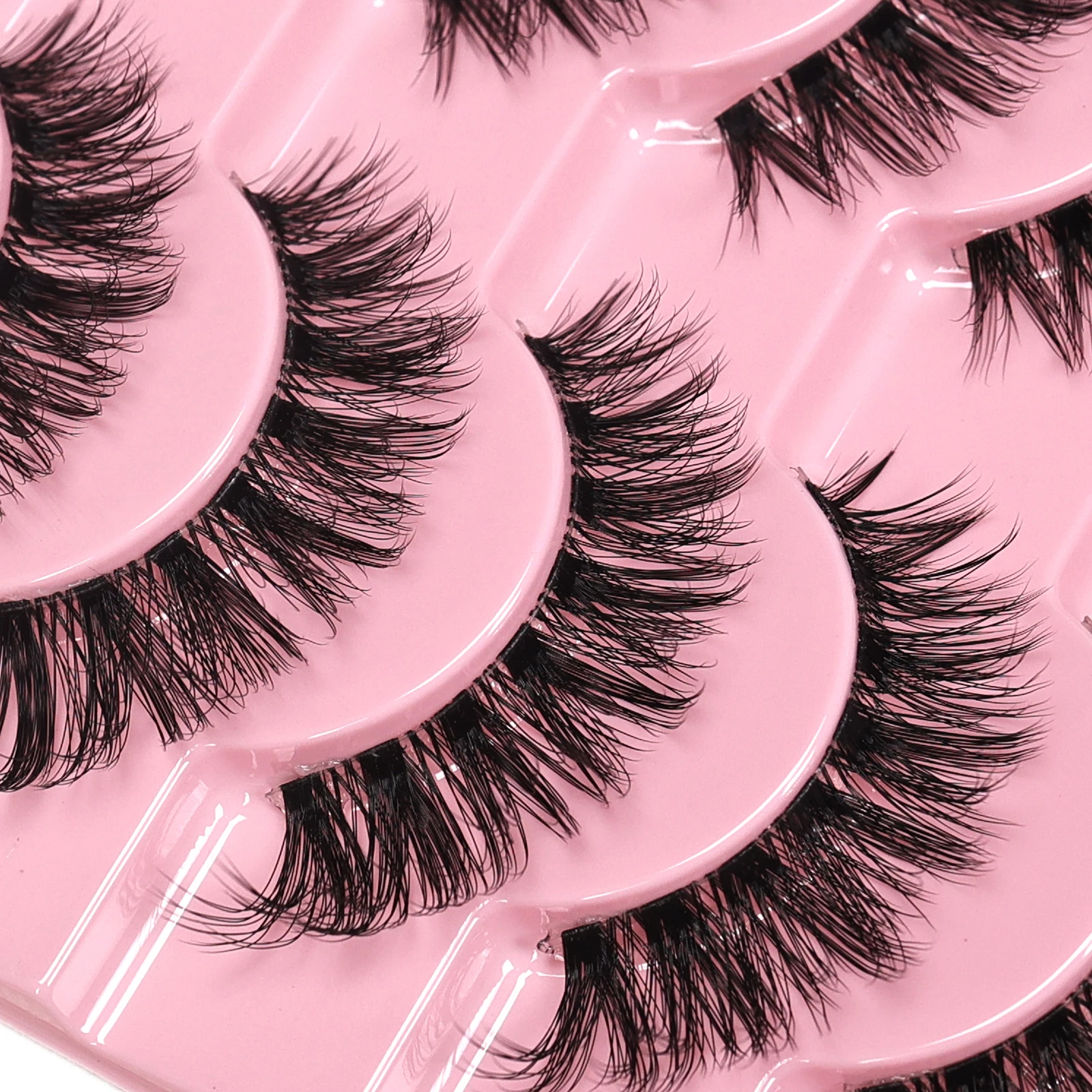 10 Paar 3D Flauschige Künstliche Wimpern D-Curl Voluminöse Wimpern Natürliche Weiche Wiederverwendbare Wimpernstreifen für Tägliches Tragen & Party-Make-up – Detail 2