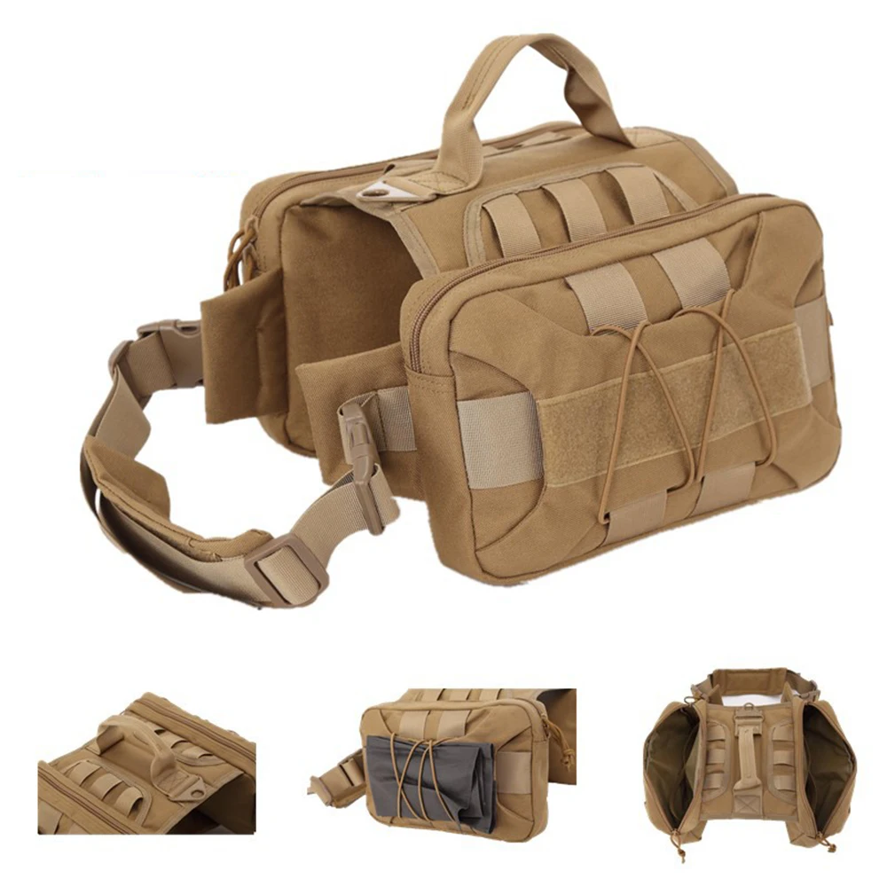 Imagem -02 - Arnês para Cães com Bolsos para Cães Grandes Trela 1000d Nylon Arnês Militar Ajustável para Animais de Estimação com Alça para Treinamento de Caminhada