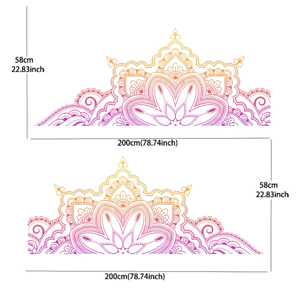 2pcs Line Mandala Flower Car Side Wraps, Self-Adhesive PVC Waterproof & Scratch-Resistant Stickers, Car Accessory Gift view 2