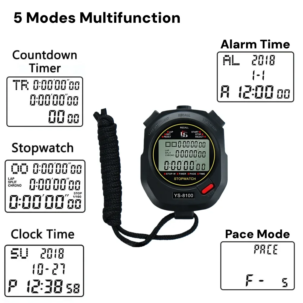 100 chronomètre de poche chronomètre précision 0.01s chronomètre de Sport numérique professionnel minuterie LCD chronomètre outils de minuterie