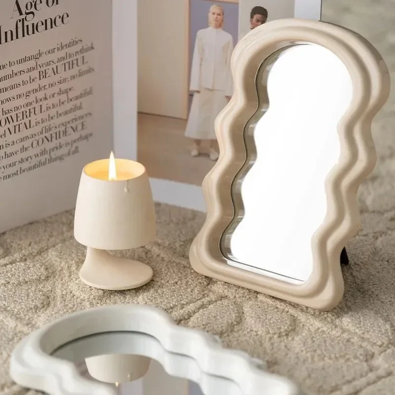Cloud-Shaped Standing Mirror, Bathroom Desk, Korean Hairdressing Mirror, Wall Mirror, House Bedroom Decor