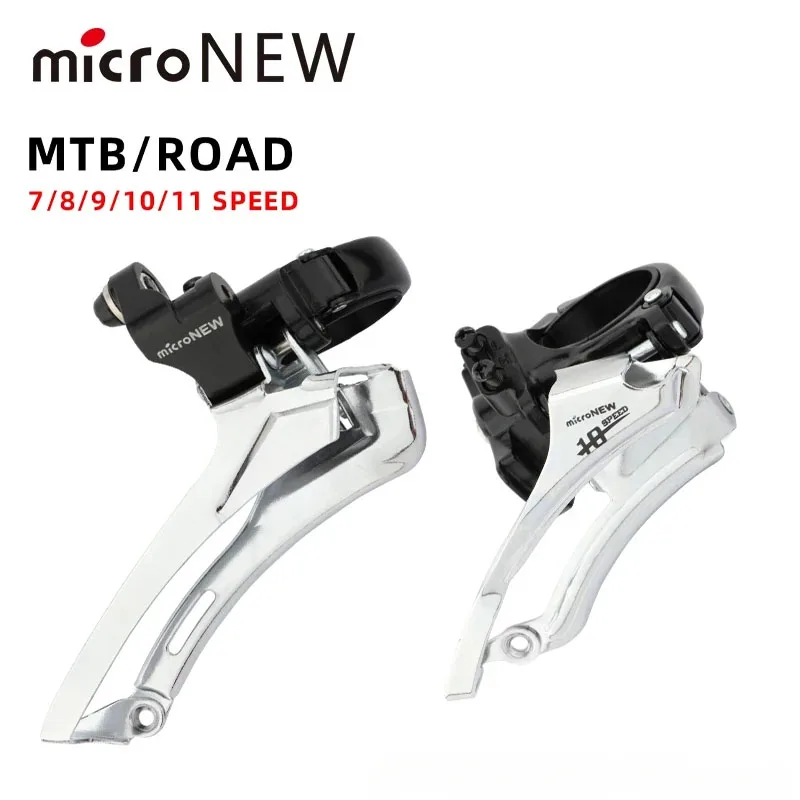 

MicroNEW Front Derailleur for 7 - 11S - Compatible with 9/10/11 Speed MTB/Road Bike Systems, Bicycle Accessory