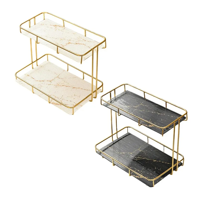 

Multi-functional Storage Rack, Iron Frame, PET Bottom Plate, Desk, Bathroom, Cosmetics, Perfume