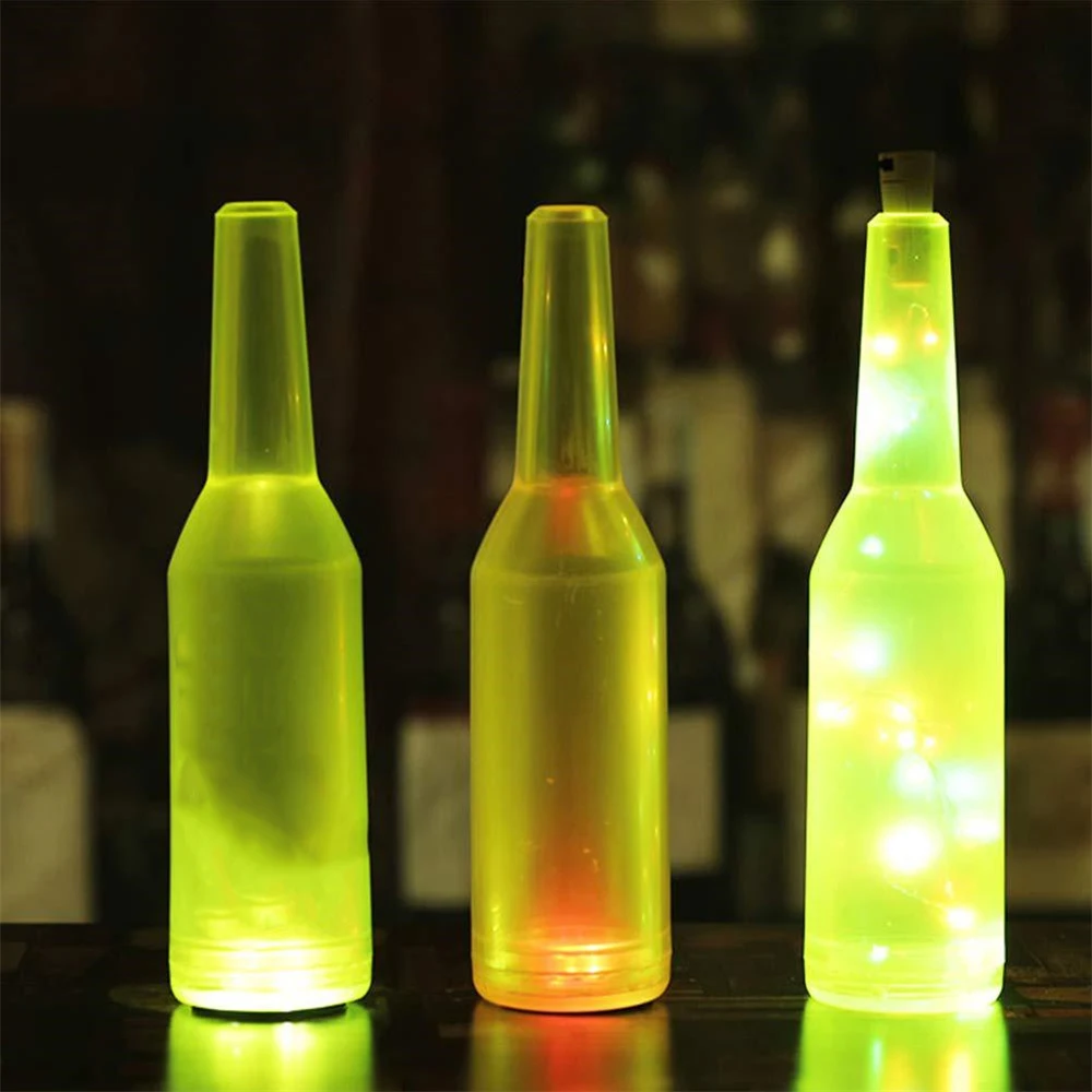 15-2 Buah 4LED Botol Cahaya Lampu Stiker 6Cm LED Lampu Coaster untuk Xmas Bar KTV Pesta Pernikahan Koktail Cangkir Minuman Dekorasi Vas