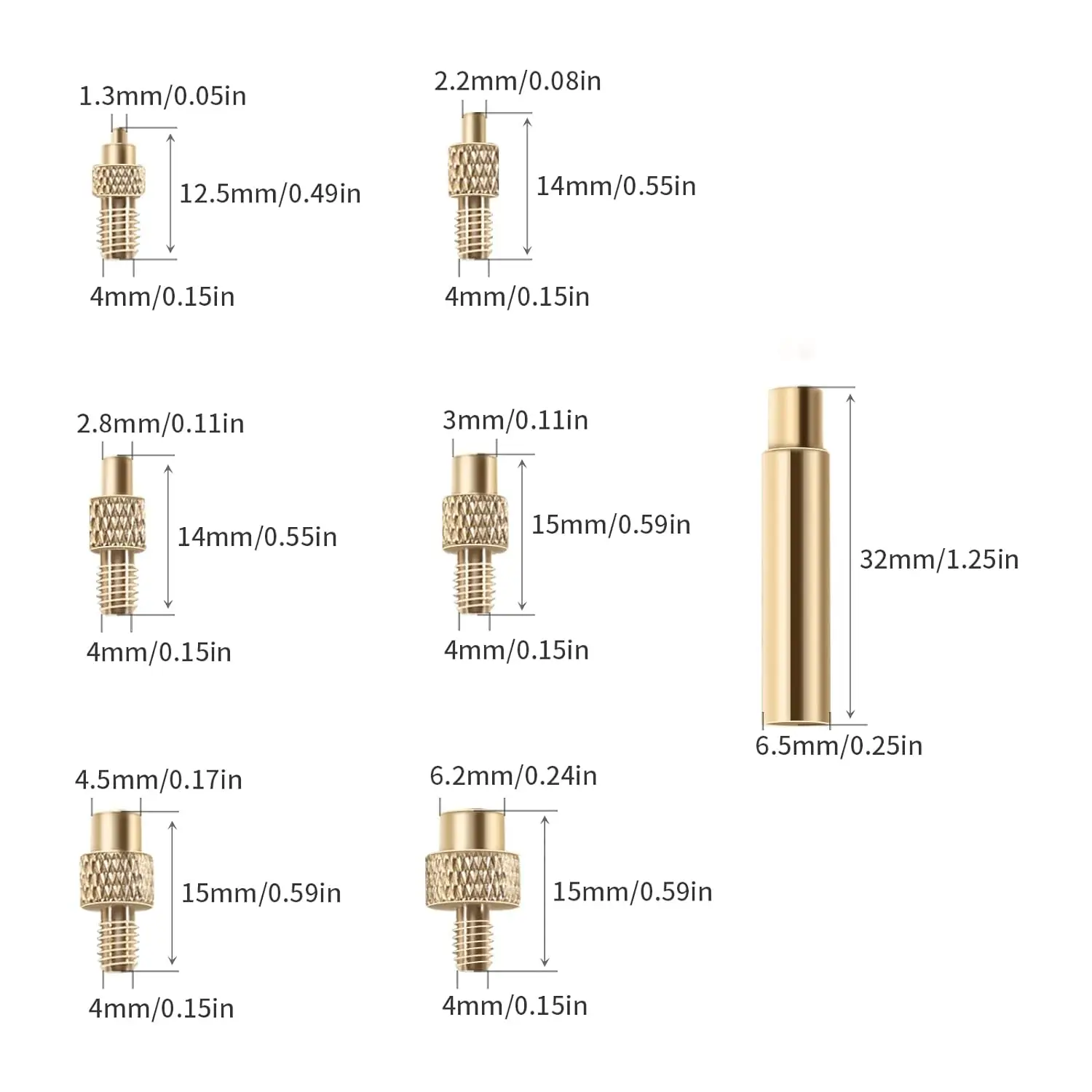 1Set Heat Insert Nut Iron Tip M2 M3 M4 M5 M6 Thread Embedded Kit Heat Insertion Tool for Soldering Iron 3D Printer Accessories