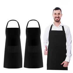 Home Baking Chef Work Apron Unisex Oil Proof Muti-Pockets Cooking Bib  for Grill Restaurant Bar Cafes Beauty Nails Studios