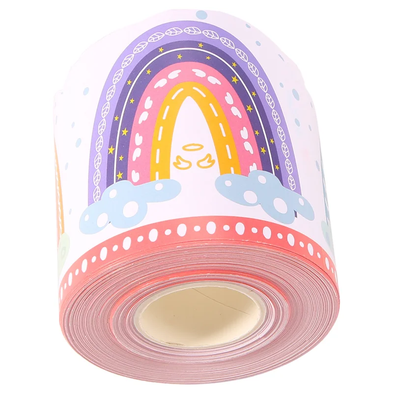 حدود لوحة إعلانات قوس قزح بطول 20 مترًا لتزيين الفصول الدراسية وحفلات العائلة المدرسية-POS