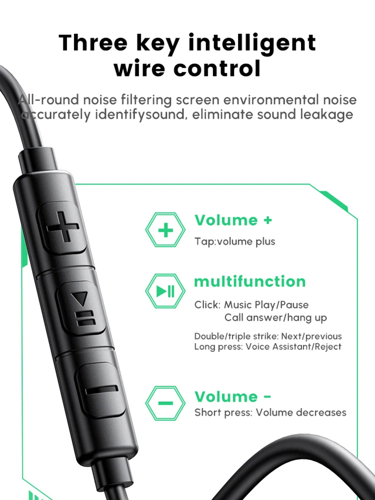 UGREEN 3.5mm Wired Earbuds Ultra Clear Calls & No Noise Headphones Earbuds Wired 3.5mm In-Ear Earphones With Mic