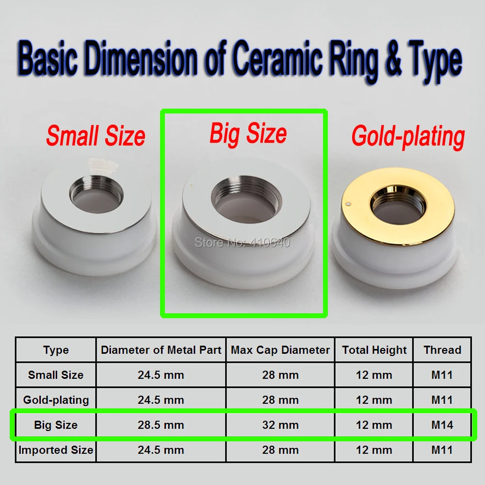 

1 Piece Ceramic Ring for Optical Fiber Laser Cutting Machine 28.5X32mm Precitec KT B2 CON for Most Popular Nozzle Holder