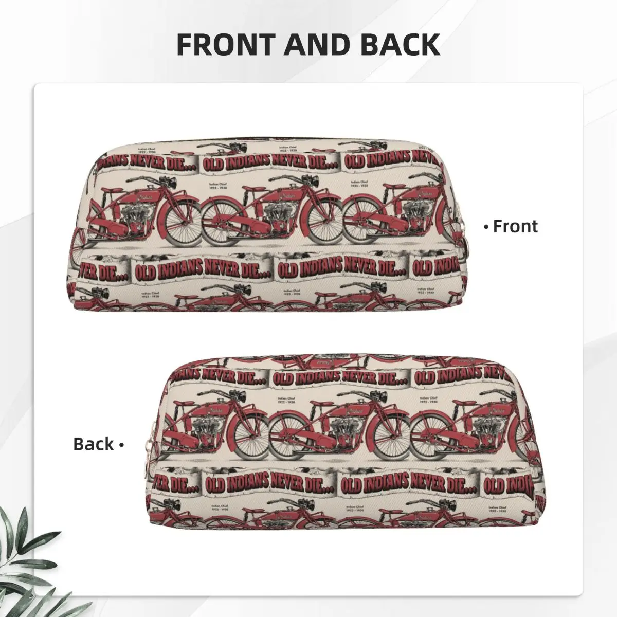 Motorcycle Motor Old Indians Never Die Pencil Cases for Student School Pen Box Pencil Bag Pencil Pouch Pen Holder