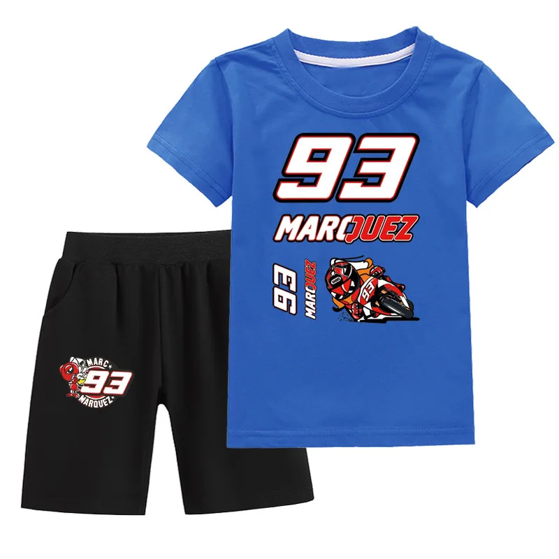 

Marquez Motorcycle Costume for Kids T-Shirt Shorts Set Summer Boys Girls Pajamas Cartoon Moto Red Ant No.93 Cute Costume