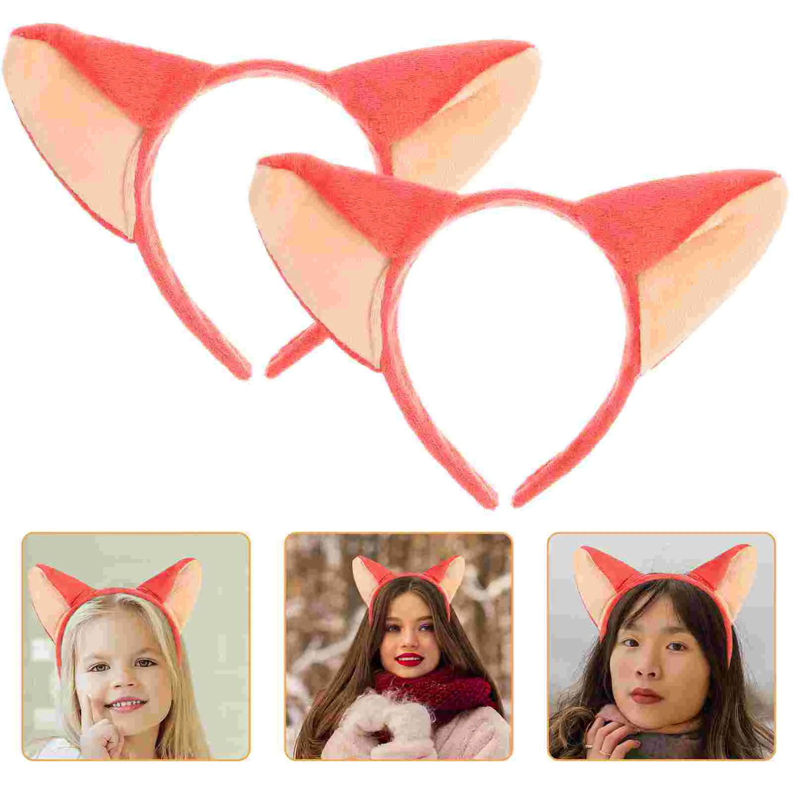 

5 Pcs Fox Ears Headband Charming Cosplay Foxes Headwear Party Props Stunning Girls Hair Hoops Fabric Accessory