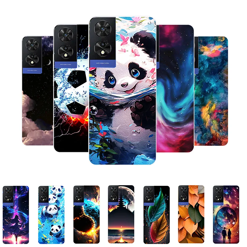 Cases For TCL 505 Cute Panda Shockproof Silicone Cover For TCL 505 T509K T5094 Bumper TCL505 Coque Funda