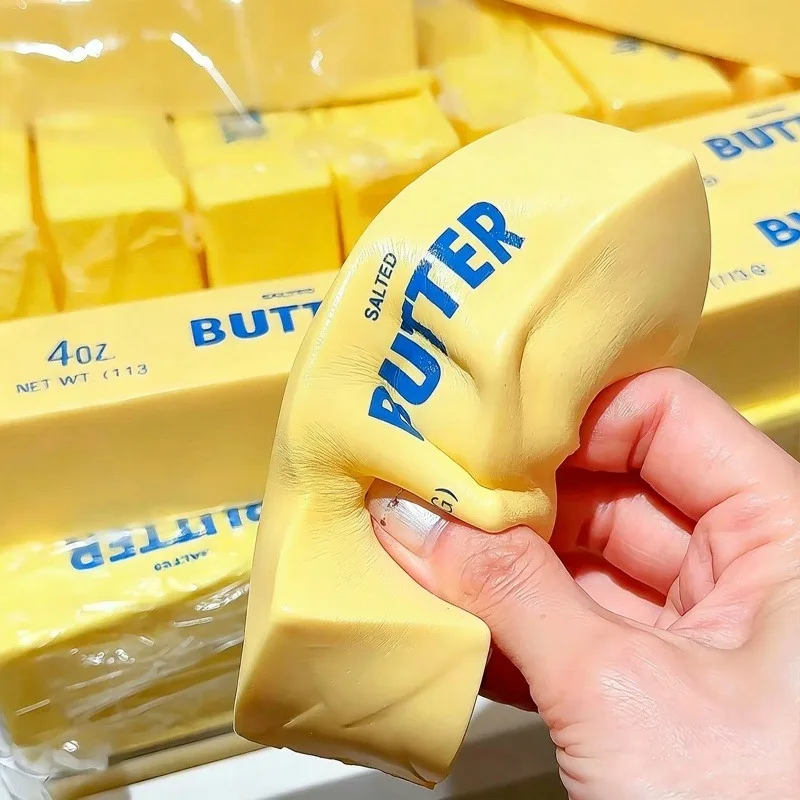 

2026 New Super Soft Butter Stick Squishy Fidget Toys Elastic Cheese Stick Funny Squeeze Prank Toy Stress Anxiety Relief Game