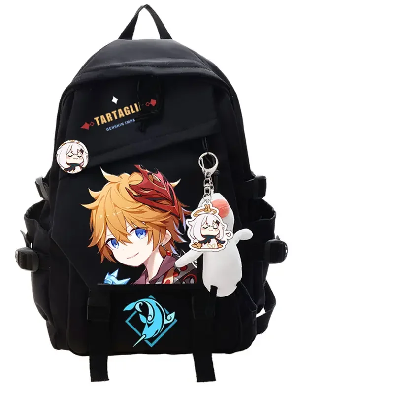 Yae Miko Albedo Genshin Impact Anime Cosplay Student School Bag Backpack Bookbag Laptop Travel Rucksack Outdoor Boys Girls Gifts